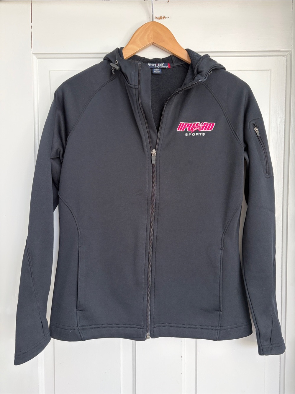 Women’s Black Full-Zip Upward Hooded Jacket Size Small